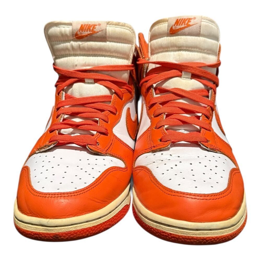 Nike Dunk High Men’s Size 10 Orange 2009 Leather High Top Sneakers Syracuse - Picture 3 of 9